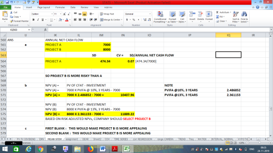 STATS - Microsoft Excel (Product Activation Failed) Add-Ins File Home Insert Page Layout Formulas Data Review View - 2x % Cut