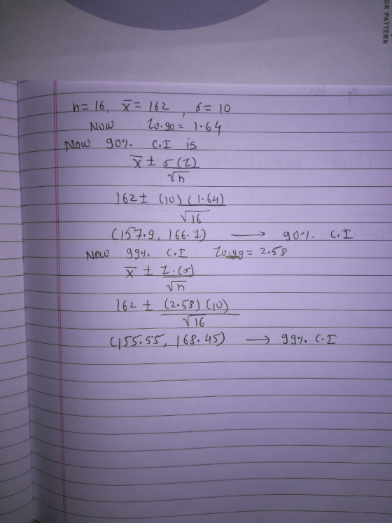 low 90). C.T is 1611 (10) (1-64) 162 ± (2-53) (10 16
