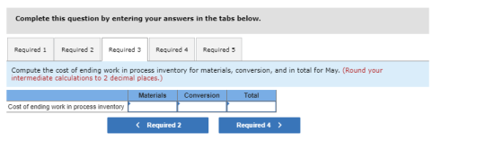 Complete this question by entering your answers in the tabs below. Required 1 Required 2 Required 3 Required 4 Required 5 Com