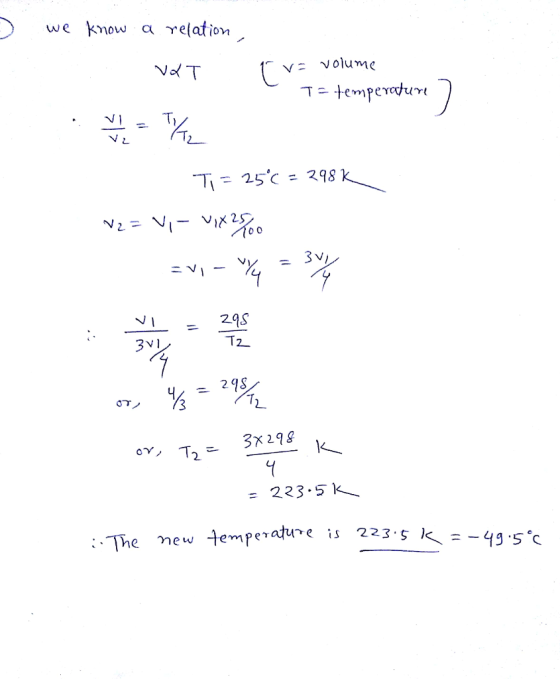 we know α-Ye(ation V- Volume 2 T: 25c = 298 29S 3% = 223.5kく
