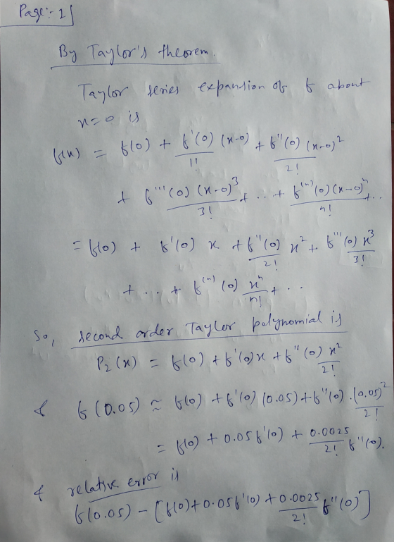 Page: 2 By Taylors theorem Taylor series expansion of t about nro is flot 8 (0) (0) & 6 (0) (n.o2 bin) 21 t (0) (-o)? d + 6°