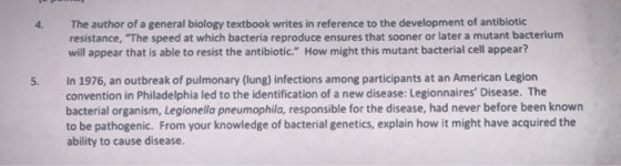 The author of a general biology textbook writes in reference to the development of antibiotic resistance, The speed at which
