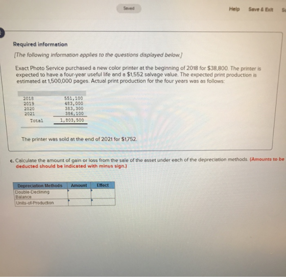 Saved Help Save&Exit Required information [The following information applies to the questions displayed below. Exact Photo Se