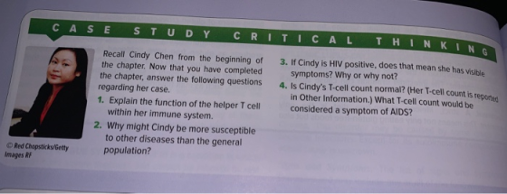CASE STUDY CRITICAL THINKIN Recall Cindy Chen from the beginning of the chapter. Now that you have completed the chapter, ans