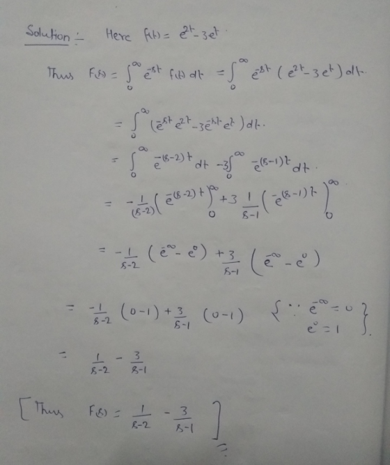 Solution - Here fil)= et-zet. This FD = Jo est full alt - Se est ( et 3eh) all Set stasektet dhe tot ca-ntot (26**** (25)*) (