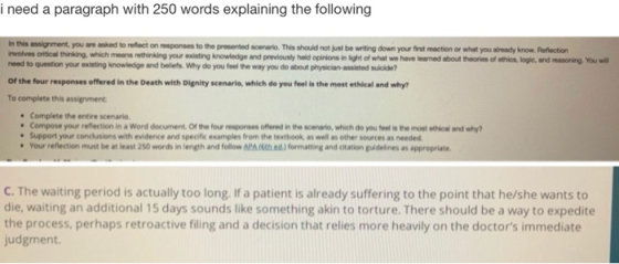 i need a paragraph with 250 words explaining the following In this assignment, you are asked to reflect on responses to the p
