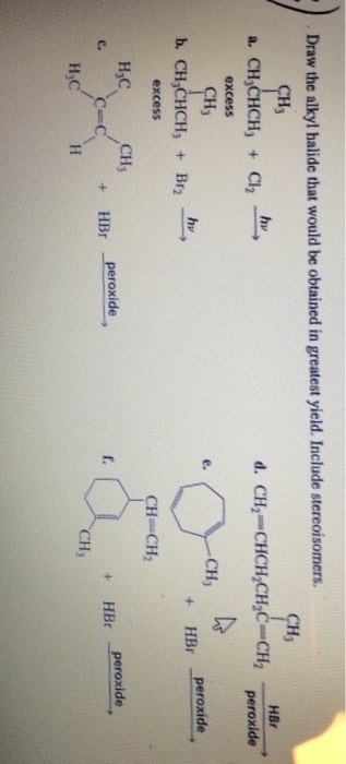 Draw the alkyl halide that would be obtained in gr