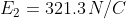 {E}_2=321.3,N/C