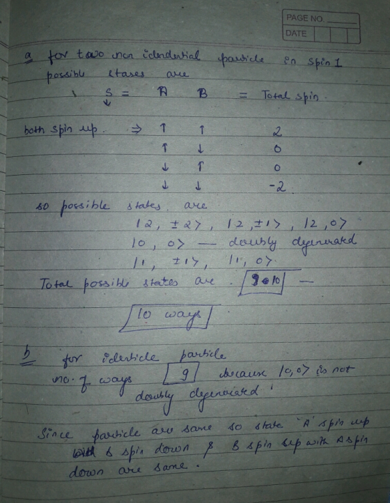 PAGE NO. DATE Total, spin- = both spin 사 . 6 le no down aree same