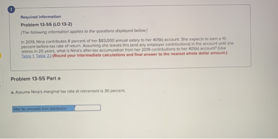 Required information Problem 13-55 (LO 13-2) (The following information applies to the questions displayed below. In 2019, Ni