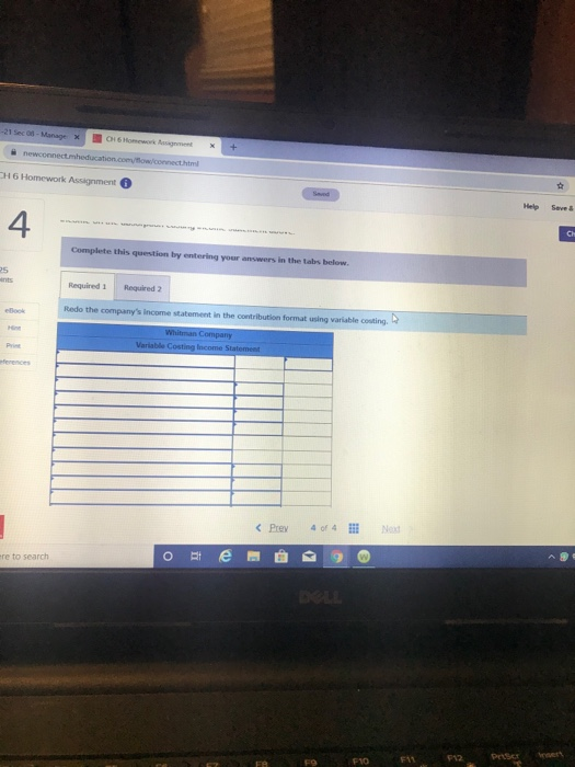 newconnectmedication connect H6 Homework Assignment Help Sever Complete this question by entering your answers in the tabs be