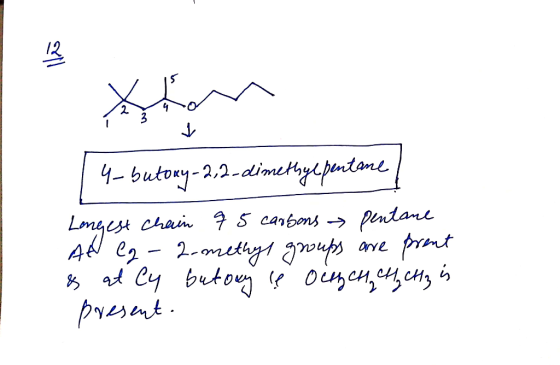 lle 14-butowy-2,2-dimethylpentane! Longest chain q 5 carbons → pentane AN lg-2-methys groups are prent % 44 еч butov, е ощеи,