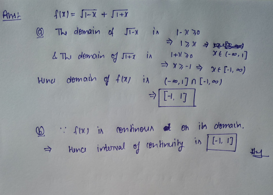 ANDE (x) = 51-X + JI+X The domain of IT-x & & The domain of Sitx in 1-17,0 11 keegzot in 1+1170 SE (-0, 1] —*7-1 → 96 [-!, oo