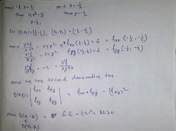 now if x= £ then 4 xBay I and x= -2 then y=-Ź so (x1.7) = (1 2), (X218) = (- , - - 2) Nowe 82f = 24 x2 of xx (2, 4) = 6 - fxx