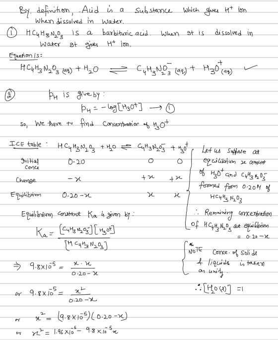 . 23 By definition, Aud is a substance which gives it ion When dissolved in water. HCG H B No is a barbituric acid. When it