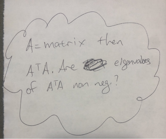 A= matrix then Are eigenvales of ATA ATA non ATA., 7
