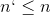 n` \leq n