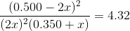 (0.500-2.) (2x)2(0.350+) = 4.32