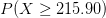 P(X\geq 215.90)