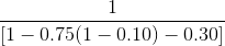 \frac{1}{[1-0.75(1-0.10)-0.30]}