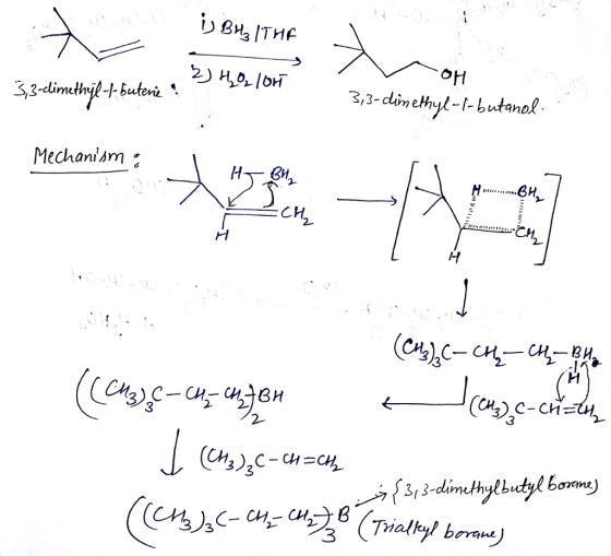 он 3,3-dinethyl-I-butanol Mechanism ; BH CH