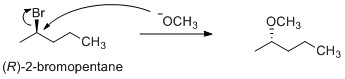 OCH3 Br OCH3 CH3 CH3 (R)-2-bromopentane