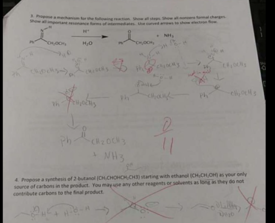 3 Propose a mechanism for the following reaction. Show all steps Show all nonzero formal charges Show all important resonance
