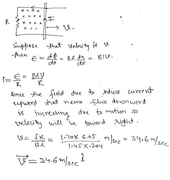 XX per a THI xir, 1 v. dt Suppose that lebrity is a than E= do = Be du = Bil. i= e = BOLI since the field due to induce curre