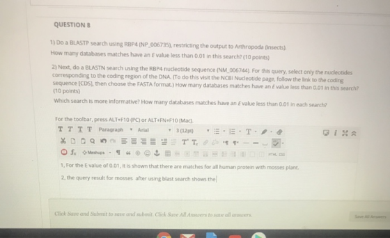 QUESTIONS 1) Do a BLASTP search using RBP4 (NP_006735), restricting the output to Arthropoda (Insects). How many databases ma