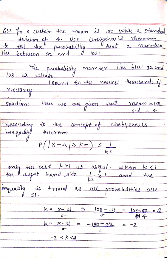 lod wi a standew heorem mumber aceukaim e deviation of to meam u Use Chelysh tuat 4. ue pabahily teu a ties betweem 92 amd 1