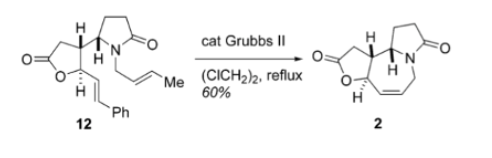cat Grubbs II (CICH2)2, reflux 60% Me Ph 12 2