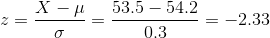 X-μ 53.5-54.2 ー-2.33 0.3