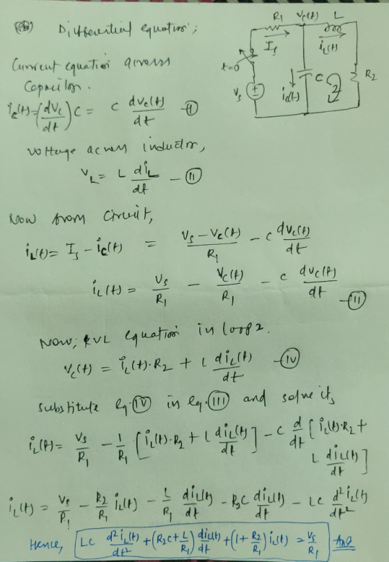 RI Volt) L Differential equation; Current equation givens Copociton. Telefone cac develop a $152 voltage acney inducts, Now f