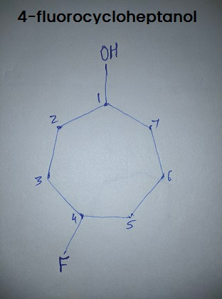 4-fluorocycloheptanol OH 3