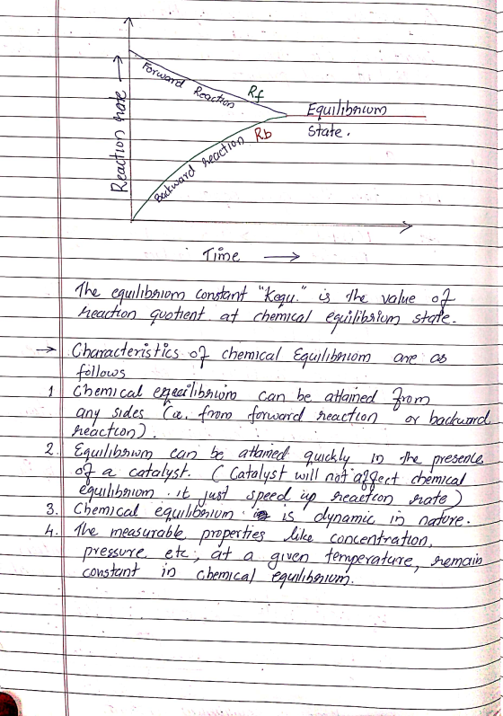 Forward Reaction . Equiliberium state. Rb Reaction rate Backward reaction Time » | The equilibriom constant Kegu. is the va