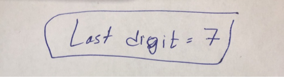 Last digit : 7