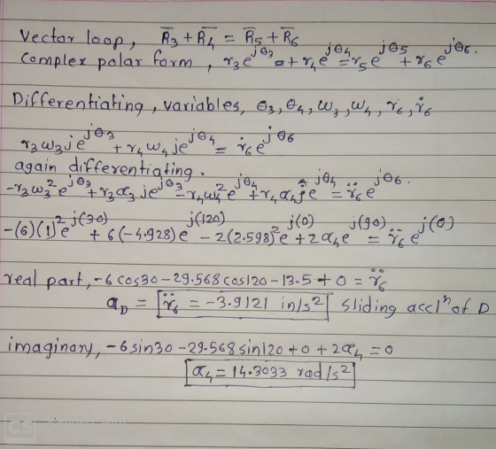 Vector loop, R₂ + R = Rs + R6 to i joo Complex polar form, re etre arge tre Differentiating , variables, 03,@nW, Ww, rey vo ل