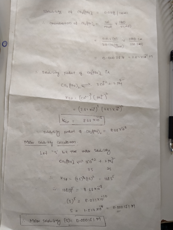 Solubility of CO₂ (po4) = 0.0129 | 10omi concentration of CO₂ pou) = cut & 1000 mot vime) 0.012 (6) & 310.174 (91m) 1000 cm 1