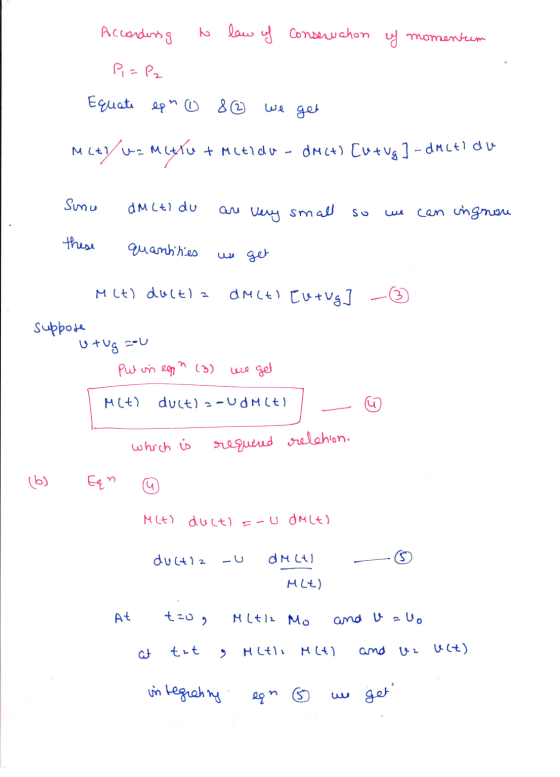 Accondensg N law of Conseruahon uf momentum P =P2 Equate est & we get Mlti (+//v. Mletu + McEldu dmc+) Curug ] - docti due Su