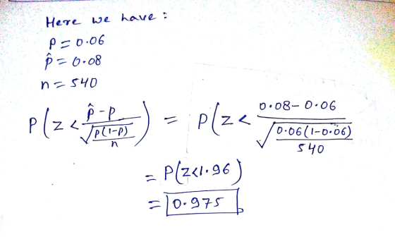 Here we have: 0.08-0 06 0 )0.975
