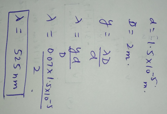 d=-1.5x105 D = 2 m y = AD d = ya D 525 nm 0.07% 1.5X10