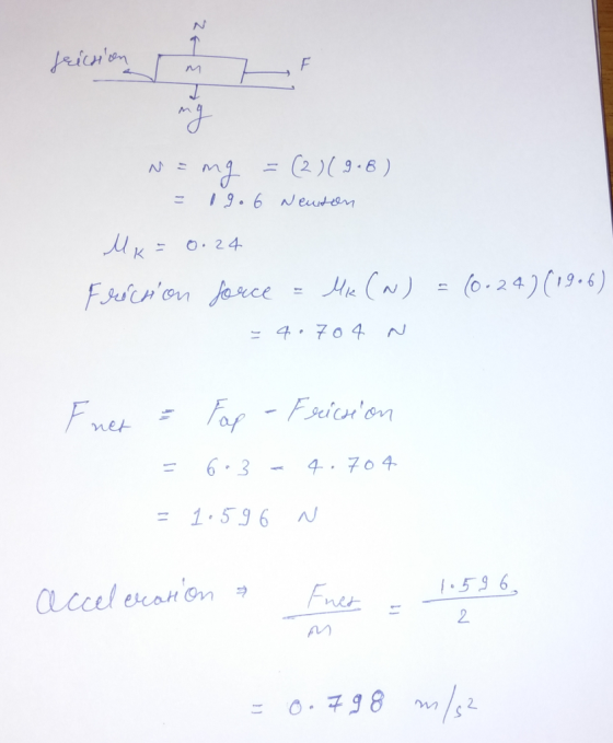 N = mgー ニ(2)(9-8) 19.6 euse 6.3-4-704. = 1.536 N 596 ned 2 An