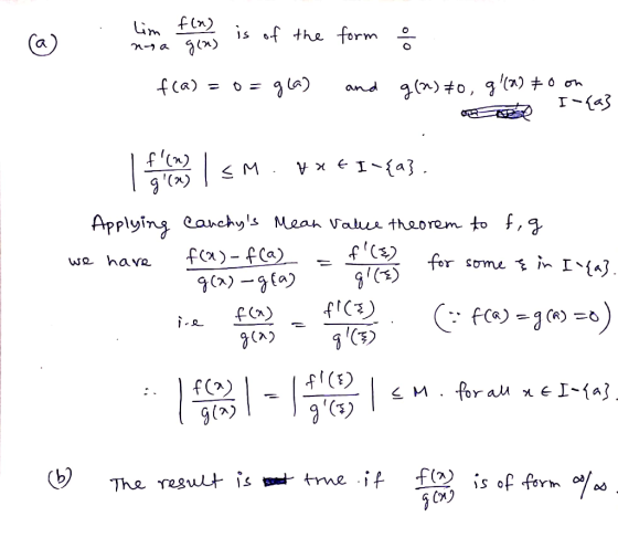 Lima fase is of the form o f(a)=o= gla) and g(2) #0 g (2) 70 on o I-{a} ISM. Hxt I-{a}. Applying we have - canchys Mean valu