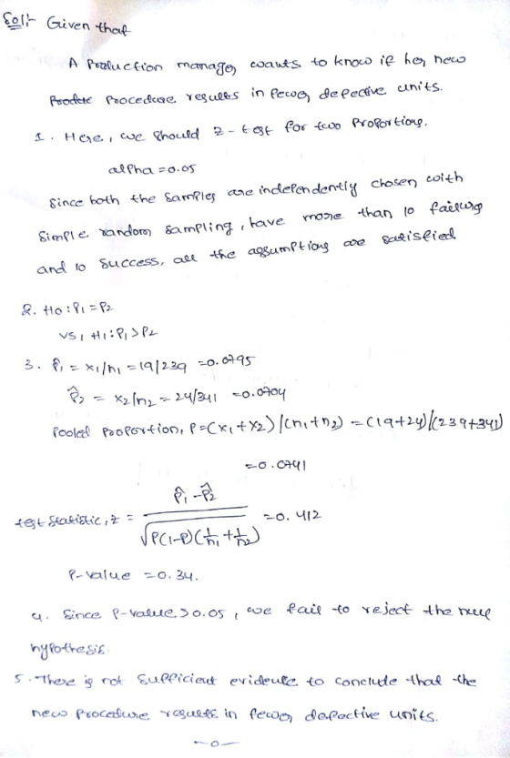 Co.[ Given thcq. Since koth 4he Samles ecdenty chosen eotth Simfie tom ampling tave mone than lo faisg -о. Ч12.