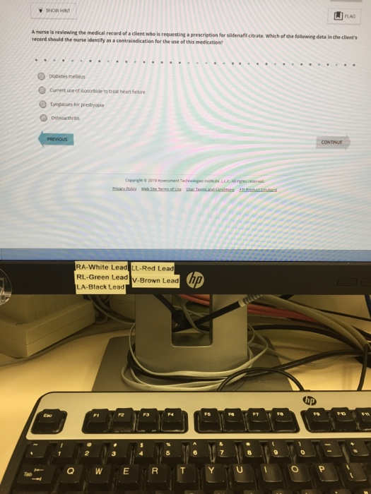 SHOW HINT WAG A nurse is reviewing the medical record of a client who is requesting a prescription for sildenafil citrate. Wh