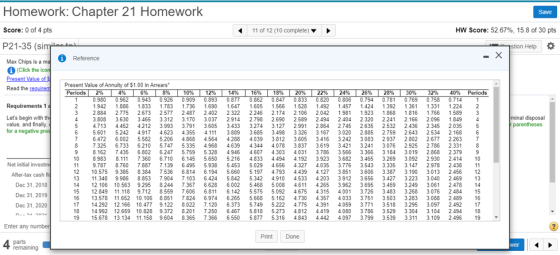 Homework: Chapter 21 Homework Save Score: 0 of 4 pts 11 of 12 (10 complete) HW Score: 52.67%, 15.8 of 30 pts P21-35 (similar
