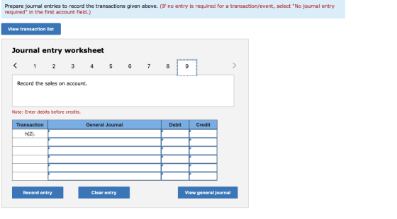 Prepare journal entries to record the transactions given above. (If no entry is required for a transaction/event, select No