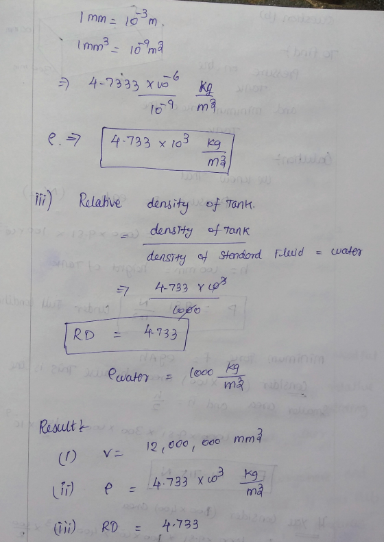 1 mm = 10 m. Imm3 - 10 m2 boito - 4-7333 x06 kg WIDT 109 ma minta bis e .=) 4-733 x 10 103 ma WOOD in) Relative density of Ta