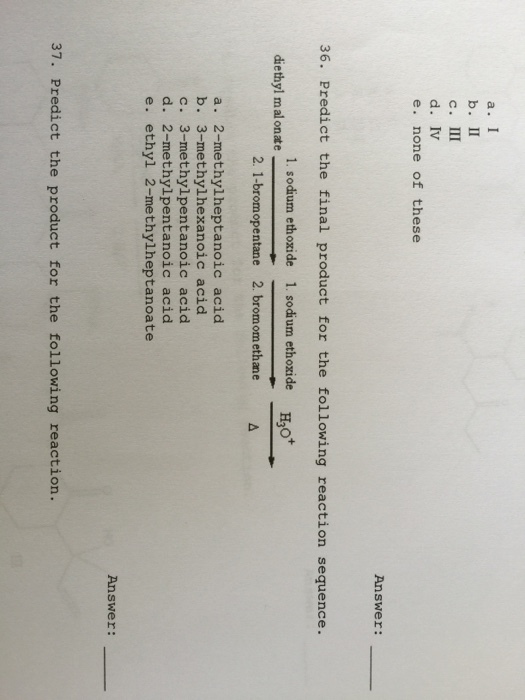 Predict the final product for the following reacti