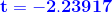 t= -2.23917